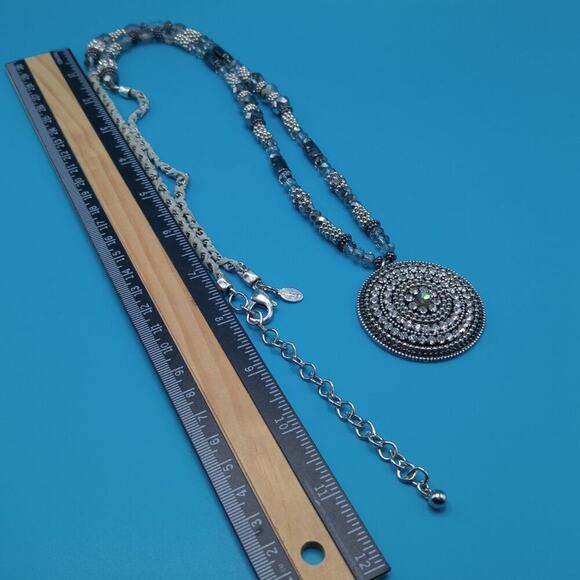 Chico's Rhinestone Pendant Beaded Necklace,  37 Inches - Picture 8 of 10